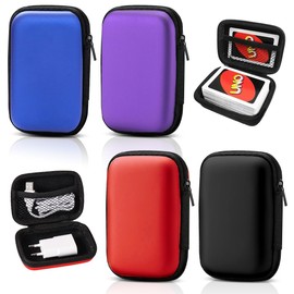 QIMMU Set of 4 Playing Cards Box, Card Box, Playing Card Case, Card Storage Box, Card Game Box, Protects Cards from Moisture and Dust for Boys and Girls