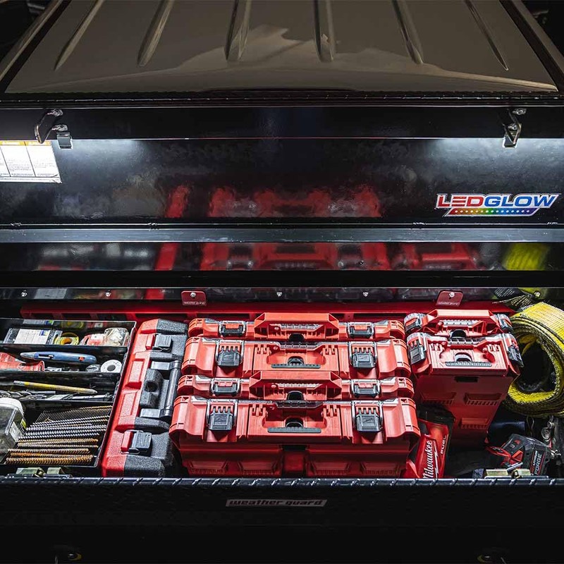 LEDGlow 2pc White Truck Tool Box LED Lighting Kit for