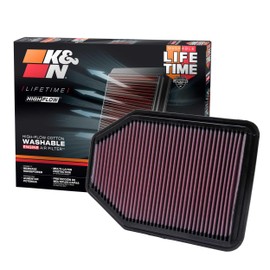 K&N High-Flow Original Lifetime Engine Air Filter: Increase Power: Premium, Washable: Compatible with 2007-2018 JEEP: Wrangler, Wrangler JK, 22-2364