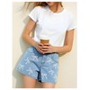 Floerns Girl's Cute Bowknot Print Denim Shorts Elastic Waist Y2k