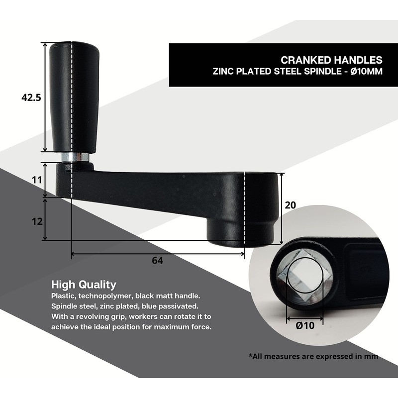 DOJA Industrial | Crank Revolving Handle 10 mm | 1