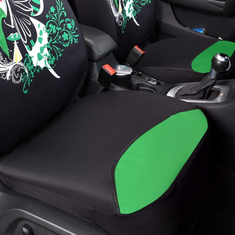 Green Leather & Gaberdine Butterfly Inspiration Car Seat Covers, Universal