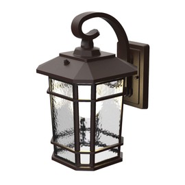 Koda Williams Outdoor Wall Light Lantern, Exterior Waterproof Wall Sconce, Bronze LED Porch Lights for Patio, Entryway, Garage, Energy Star, Automatic Dusk to Dawn Sensor