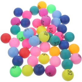 PRETYZOOM 50 x Lottery Balls with Numbers 1-50 Number 40 mm Balls Plastic Balls Bingo Game Lottery Balls for Christmas Game Party Decoration