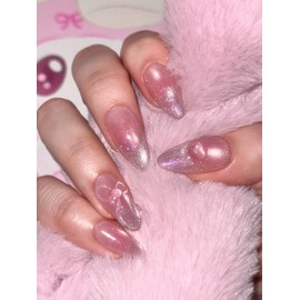 [Glass nail emboss ribbon] Lowell  - Short Oval / [유리알네일엠보리본] 로웰  - 숏오발