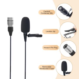JTLAU Lavalier Clip-on Microphone - Cardioid Condenser Lapel Mic Compatible with Audio Technica Bodypack Wireless Systems,Ideal for Lectures,actors,Theater,Podcasts
