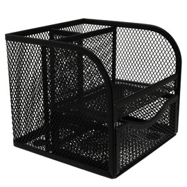 Operitacx Mesh Pencil Holder with Drawer Multi Functional Desk Organizer for Office Supplies and Stationery Storage Desktop Storage