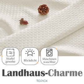 TOPICK Window Curtain for Short Windows, 2 Pieces, Plain for Living Room, Bedroom