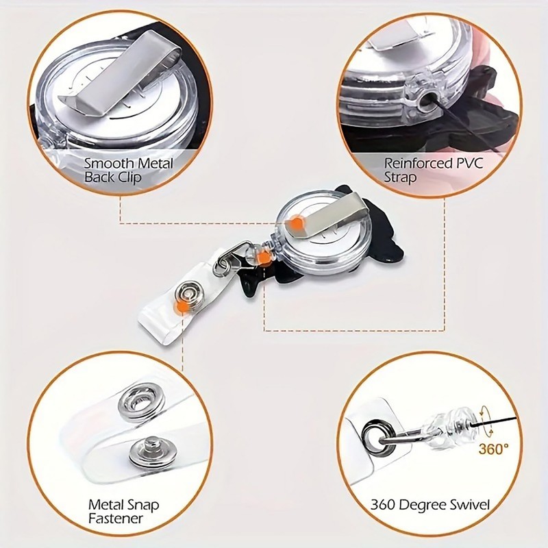 Cute Ghost Badge Reel Acrylic Retractable Halloween Badge Clip with