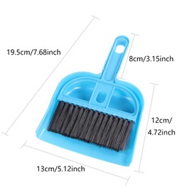 Mini Dustpan Brush Set, Plastic, Portable Brush, Cleaning Dustpan for Cage Cleaning of Animals, Guinea Pigs, Rabbits, Hamsters, Reptiles, Hedgehogs (Green)