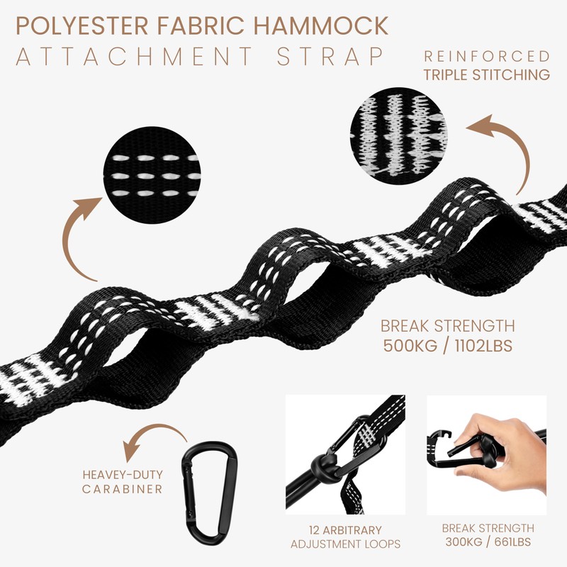 BELLE VOUS Hammock Tree Swing Straps - Heavy Duty Hammock