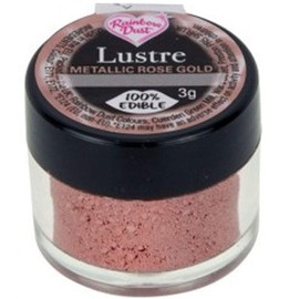 Metallic Rose Gold Edible Lustre - Rainbow Dust - 3g