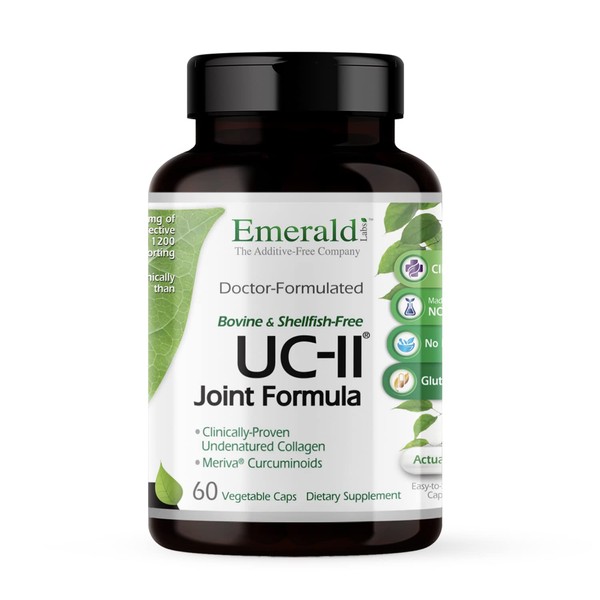 Emerald Labs UC-II Joint Formula - Daily Supplement with Undenatured Collagen to Support Joint Comfort, Mobility, and Flexibility - 60 Vegetable Capsules