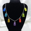 Creative Cute Gummy Bear Necklace Colorful Resin Bear Pendant Layered
