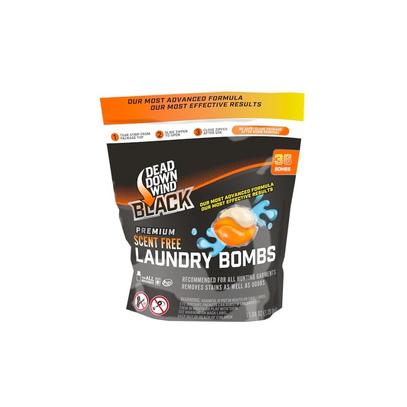 Dead Down Wind BLACK Premium Laundry Bombs, 36 Count