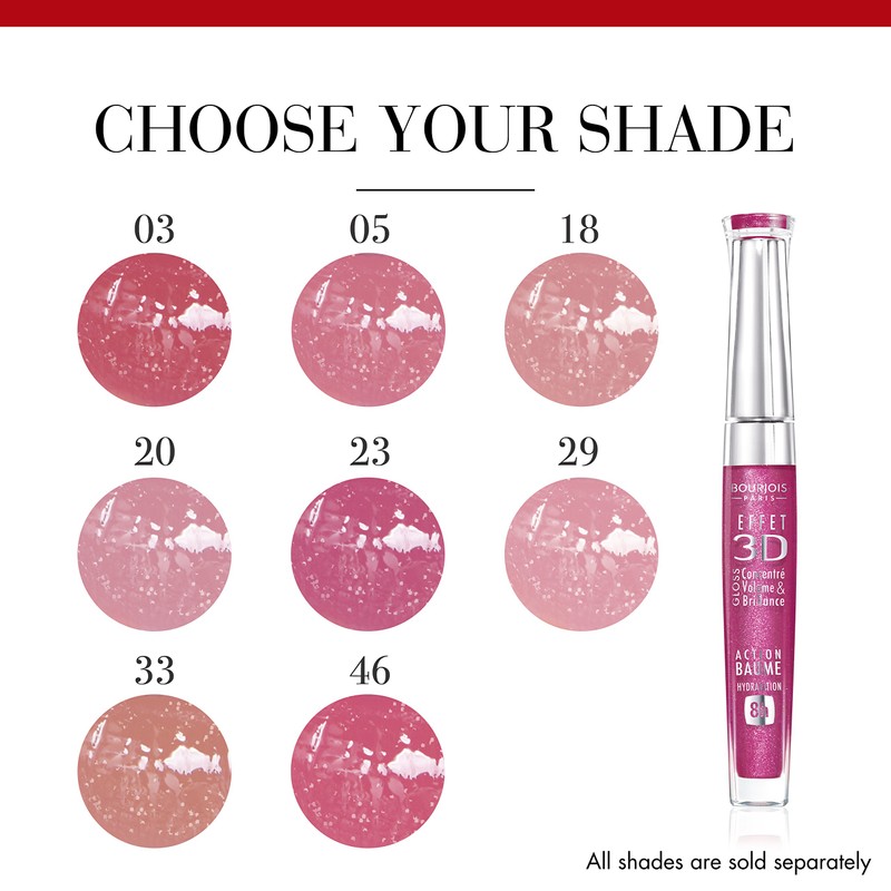 Bourjois Lip Gloss Effet 3D 23 Framboise Magnific Purples, 5.7ml