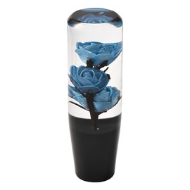 Blueshyhall Blue Flower Crystal Shift Knob, Gear Stick Shifter Lever Handle for Manual Car Stick Lever Head