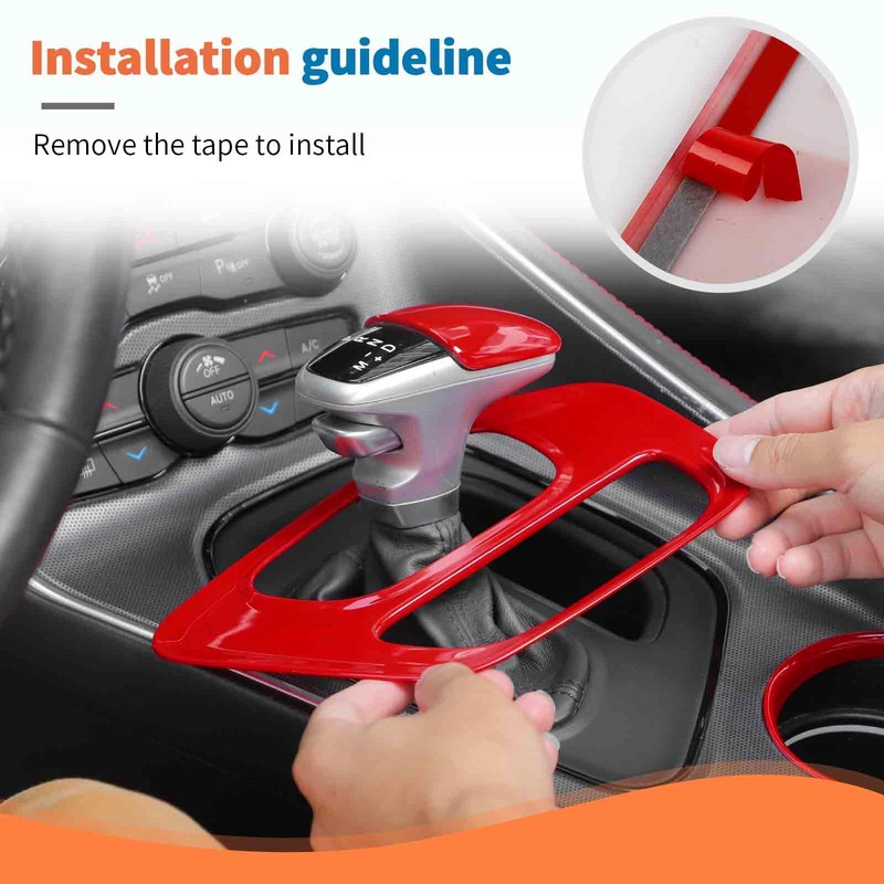 JeCar 3pcs for Challenger Red Interior Trim Kit Interior Accessories