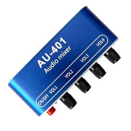 Byttlerom DC 5V-12V AU-401 Stereo Audio Mixer 4 Input 1 Output Individually Controls Board Sound Mixing DIY Headphones Amplifier Easy Install Easy to Use