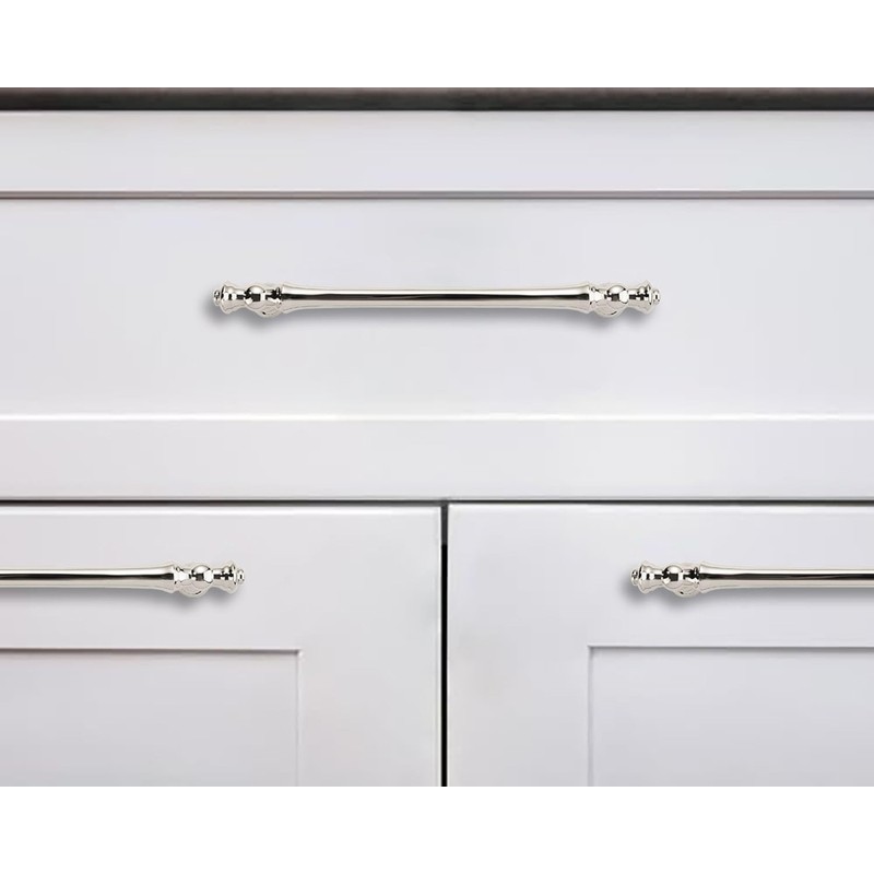khtumeware 10 Pack 5 Inch(128mm) Polished Nickel Cabinet Pulls Drawer