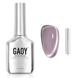 GAOY Jelly Purple Cat Eye Gel Nail Polish, 16ml Glitter Holographic Nail Polish with Magnet, Reflective Translucent UV Gel, 3135 Lavender Veil