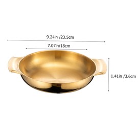 Stainless Steel Seafood Pot Stainless Pot Wok Cookware Frypan Double Handle Food Pan Bakeware Korean