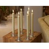 Set of 6 Flameless Ivory Wax Windows Candles with 12