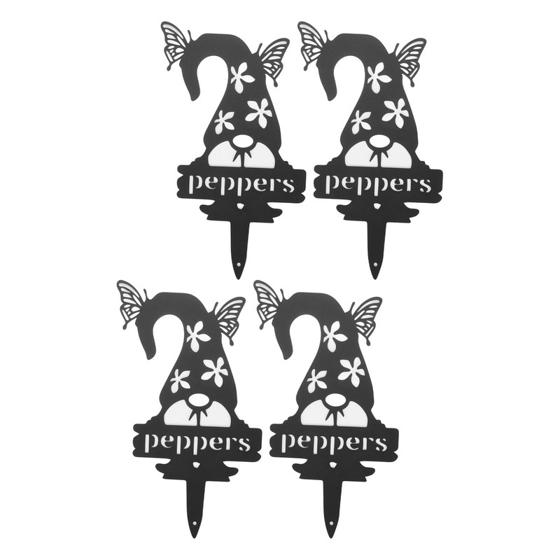 4pcs Gnome Plant Markers Rustproof Metal Plant Labels Fruits Vegetable
