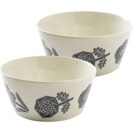 Mino Pottery PLANTAREE-RIKKA- 130 Pack Bowl, White, Set of 2, 5.1 inches (13.0 cm)