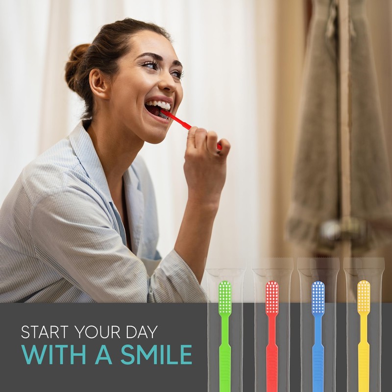 PRUVADE 36 Pack Disposable Toothbrushes with Toothpaste, Built In -