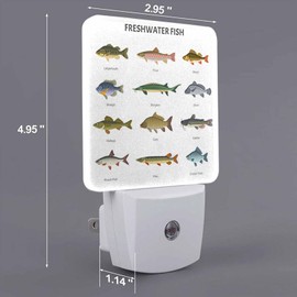 Chrobak LED Night Light,Beautiful Underwater Lake Fish LED Night Light Plug into Wall with Dusk to Dawn Light Sensor White Energy Efficient Nightlight for Bedroom Bathroom Hallway Living Room Kitchen