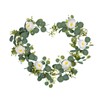 Woenika 5.9ft Eucalyptus Garland Artificial with Flowers-6 White Roses Fake