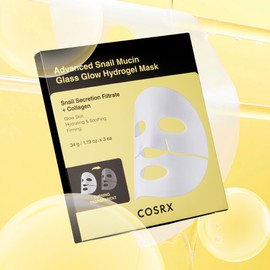 COSRX Advanced Snail Mucin Glass Glow Hydrogel Mask 34g (3 sheets) / 코스알엑스 어드벤스드 스네일 뮤신 글래스 글로우 하이드로겔 마스크 34g (3매입)