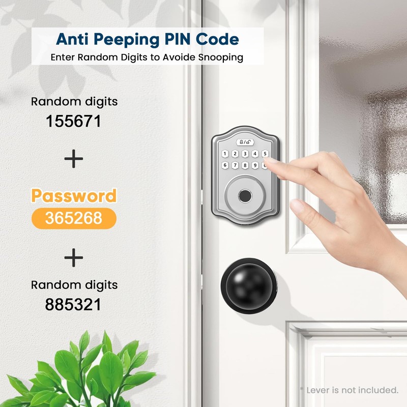 52HZ Fingerprint Door Lock, Keyless Entry Door Lock with Code,