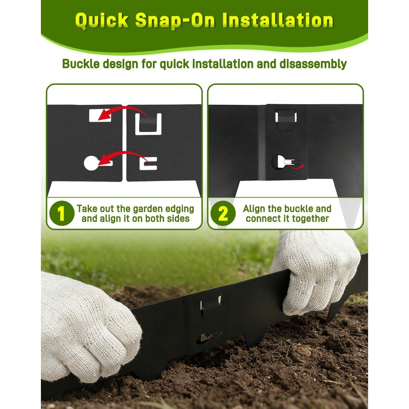 6-Pack Metal Landscape Edging 40" L x 6" H Black