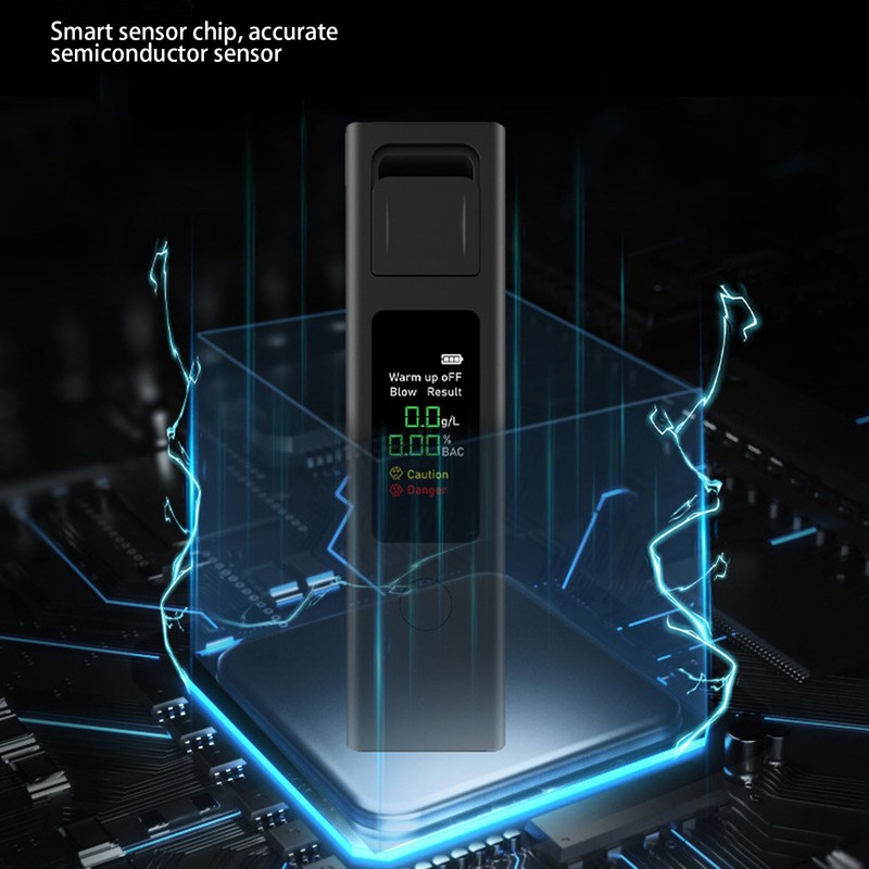 Breathalyzer Small Portable Smart Quick Response Blowing LCD HD Three