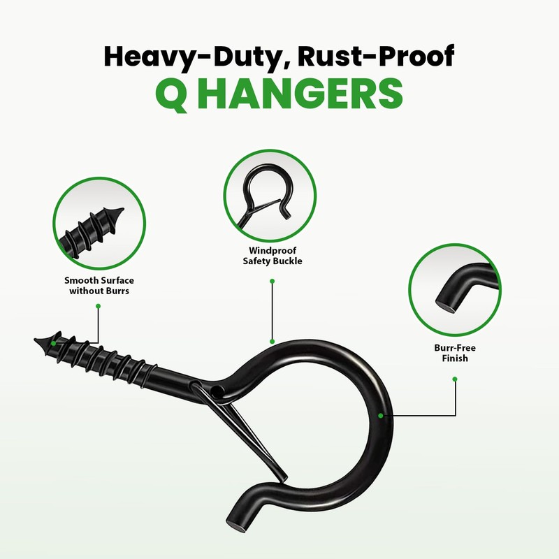 12 Pcs Ceiling Q Hanger Hooks for Hanging Plants with