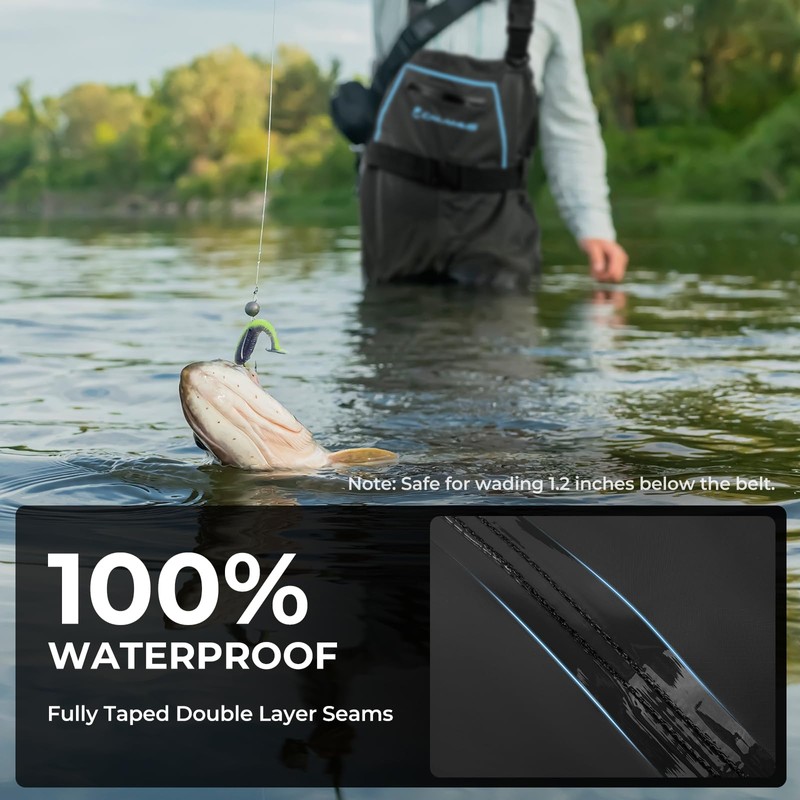 Calamus WaveWalker Fishing Waders for Men & Women, 100% Waterproof