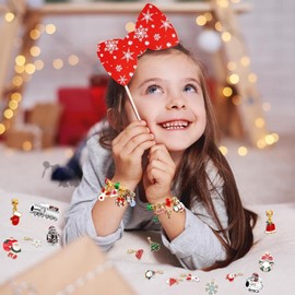 Jewellery Advent Calendar 2024 Girls, Advent Calendar 2024 Teen Girls, 24 Days of Surprise Xmas Count down Gifts, DIY Charm Bracelet Making Kit Gift Idea for girls