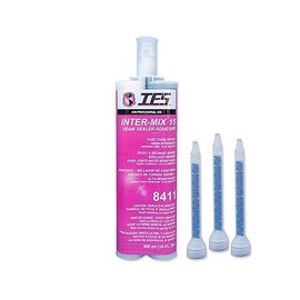Inter-Mix 15 Limited Flow Semi-Flexible Adhesive - Seam Sealer - Gray - Includes 3 Static Mixers - 300ml (10 Fl. Oz)
