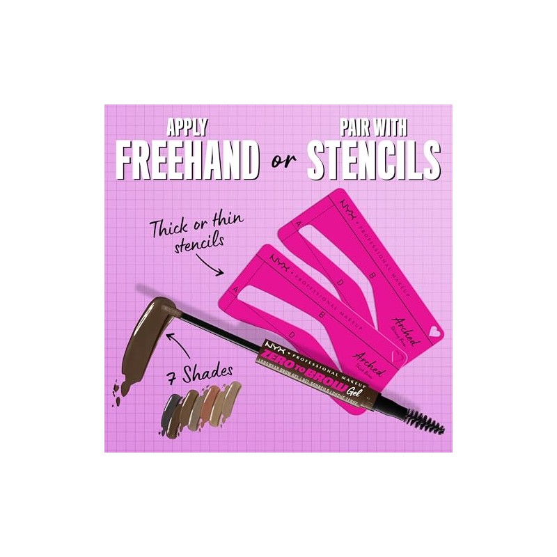 NYX Professional Makeup, Zero To Brow, Gel de Cejas con