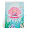 POPWOW Happy 2nd Birthday Pop Up Card, Mermaid, Pearl Shell,