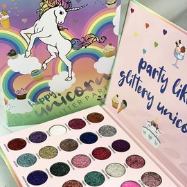 Italia Deluxe Happy Unicorn Glitter Party 30 Color Glitter Palette