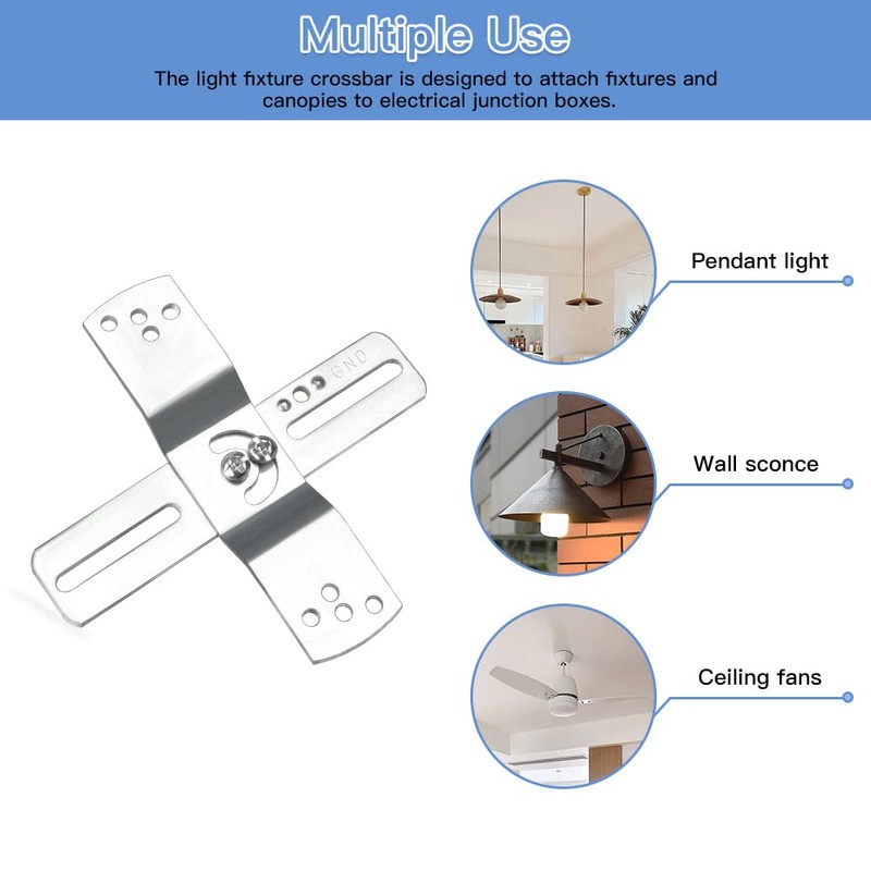 Helunsi 2 Sets Light Fixture Mounting Bracket, 4 inch Universal
