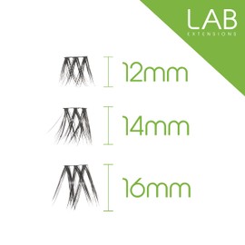 LAB Extensions DIY False Eyelashes - Classy Style, Cluster Lashes in 3 Lengths for Salon-Quality Finished Look, Invisible Band, Soft & Sleek, Easy to Customize, Reusable, Cruelty Free