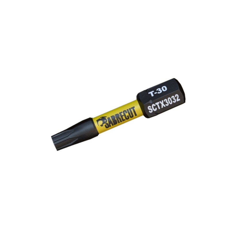10 x SabreCut SCTX3032_10 32mm T30 TX30 Magnetic Impact Screwdriver
