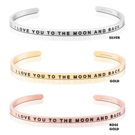 MantraBand Bracelets - Inspirational Engraved Adjustable Mantra Band Cuff Bracelet - Silver color - Gifts for Women