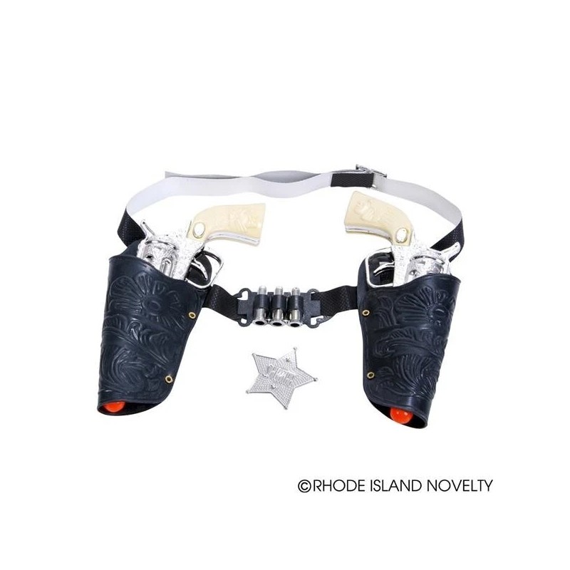 Rhode Island Novelty Complete Double Western Play Gun Set Holster