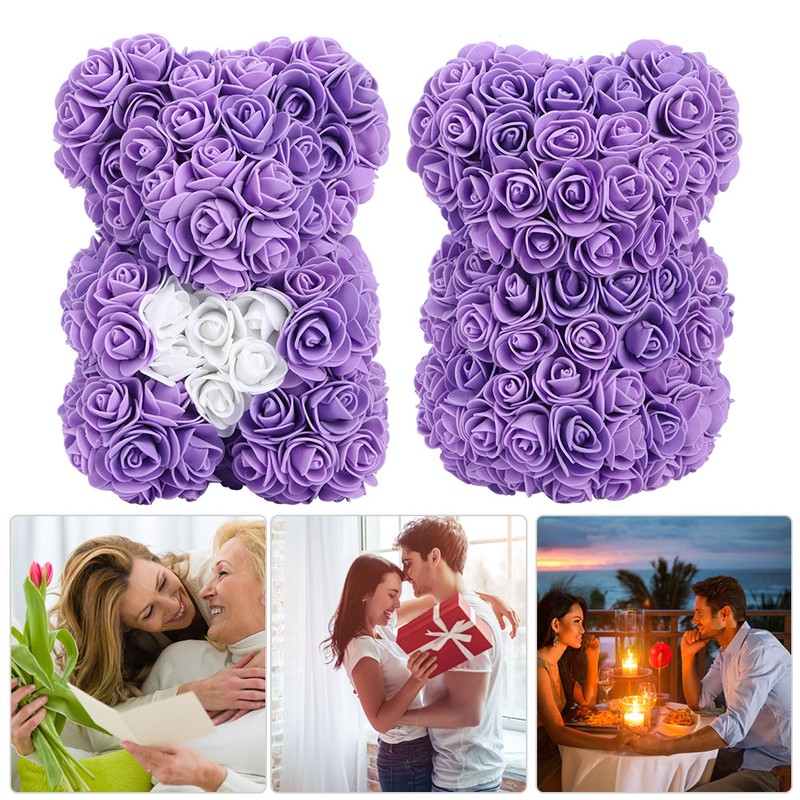 Beautiful Unique Bear Shape Simulation Flower Artificial Rose Decor Gift