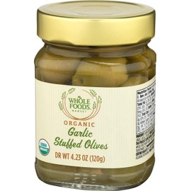 Whole Foods Market, Organic Garlic Stuffed Olives, 4.23 oz